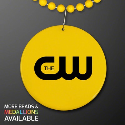 Yellow Medallion with Beaded Necklace (Non Light Up) - PRINTED