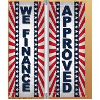 16 Oz. Vinyl Pole Banner Set - We Finance Approved (3'x8')