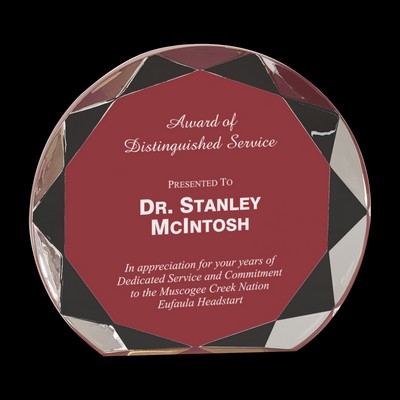 Burgundy Sunburst Acrylic Award (6¼")