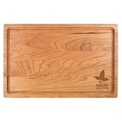 11" x 17" x 3/4" Cherry Cutting Board with Juice Groove