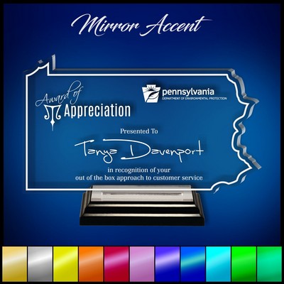 8" Pennsylvania Clear Acrylic Award with Mirror Accent