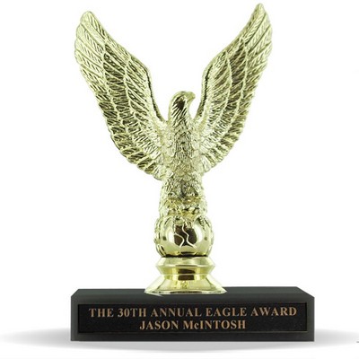 5 ½" Majestic Eagle Trophy w/Black Marble Base