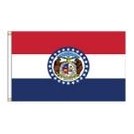 Missouri Indoor Parade Flag w/Pole Hem And Fringe (4'x6')