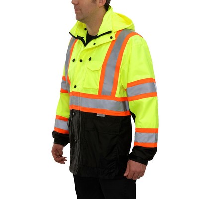 Reflective Apparel™ Systems Gear 2-Tone Mesh Lined DOT Waterproof Hooded Parka- 3M™ Scotchlite™