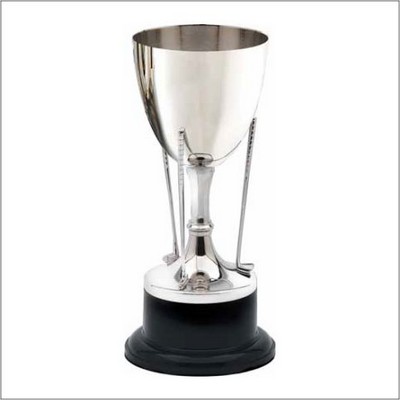 Nickel Plated Golf Cup Award 12 1/4"H