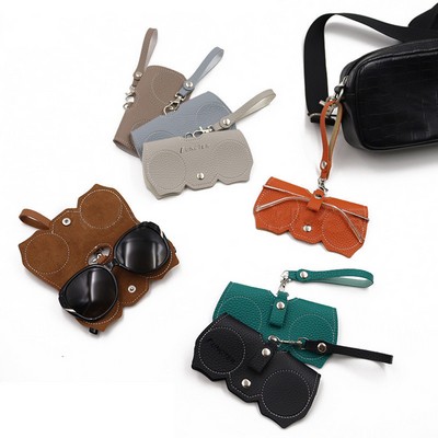 Leather Glasses Case Sunglasses Pouch Portable Eyeglass Carrying Case With Strap Cute Animal Shape