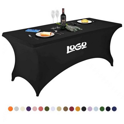 6-Foot Polyester Rectangular Stretch Spandex Table Cover