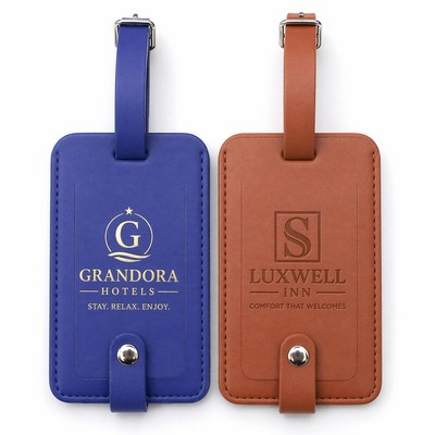 Premium Vegan Leather Luggage Tags Lable Holder with Snap