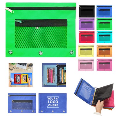 Binder Pencil Pouch for 3 Rings Pencil Bag