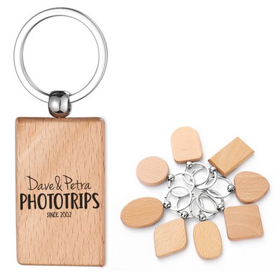 Wooden Oval Shape Key Chain