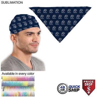 48 Hr Quick Ship - Triangle Bandana, Stitched Edges, Sublimated Edge to Edge (32"x22"x22")