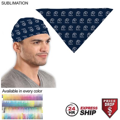 24 Hr Express Ship - Triangle Bandana, Stitched Edges, Sublimated Edge to Edge (32"x22"x22")