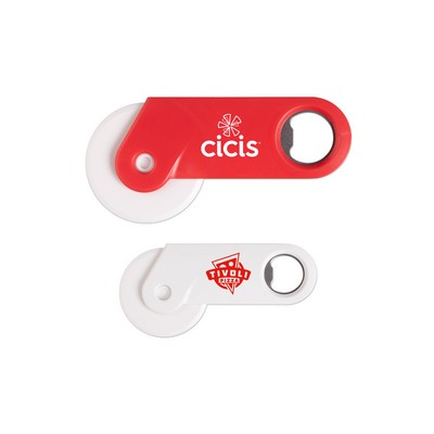 Pizza Cutter w/Handle & Bottle Opener