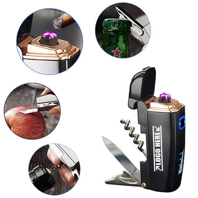 2-Arc Lightning Lighter w/Bottle Opener and Knife
