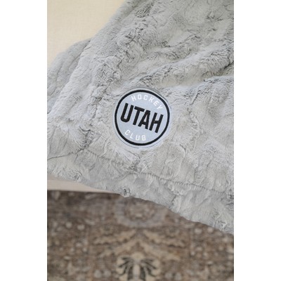 Patterned Faux Fur Zippered Gray-XL