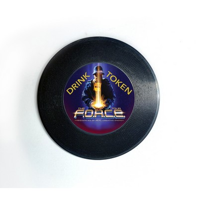 2" Vinyl Record Drink Token - 1-Sided Custom