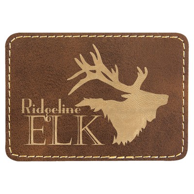 Rectangle Leatherette Patch with Adhesive