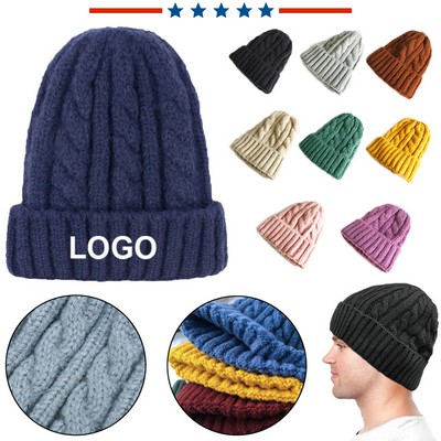 Cable Knit Beanie for Women and Men