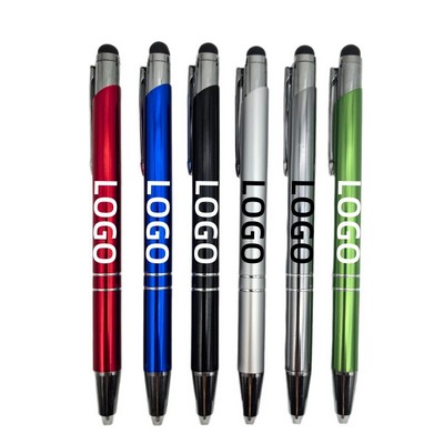 2in1 Custom Aluminum Metal Ballpoint Pen w/Stylus & Lighted Tip