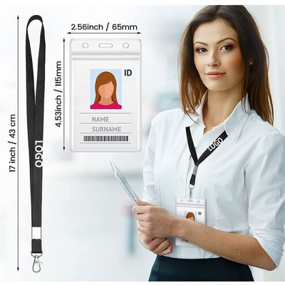 Lanyard with Clear Plastic ID Badge Holder