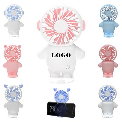 2-In-1 Astronauts Handheld USB Rechargeable Fan