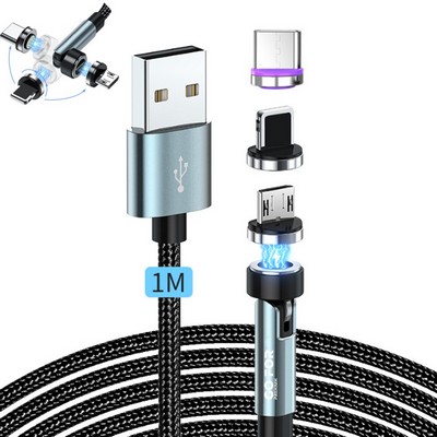 540 Degree Rotation 3" 1 Magnetic Charging Cable Set