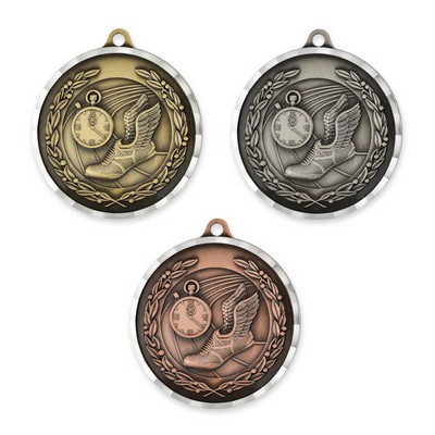 Diamond-cut Track Sports Medal - Engravable