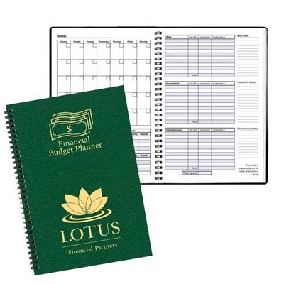 Financial Budget Planner, Wire-Bound, Leatherette Cover