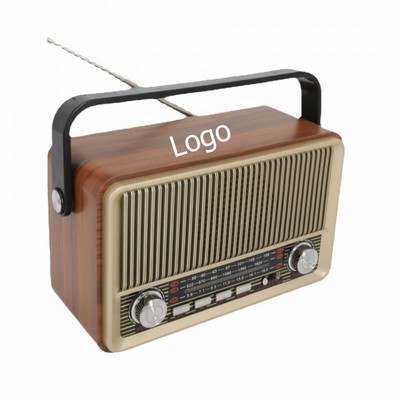 Retro AM/FM Radio with Bluetooth Speaker and TF/USB Playback Function