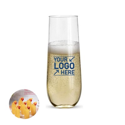 9 Oz Plastic Stemless Champagne Flute