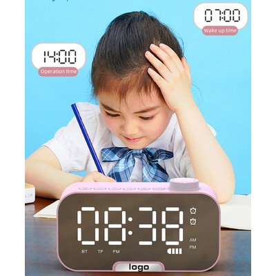 Digital LED Mirror Radio Alarm Clock Wireless Speaker