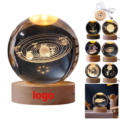 Customizable 3D Pattern Crystal Night Lamp – USB Powered, Decorative, Multi-Color