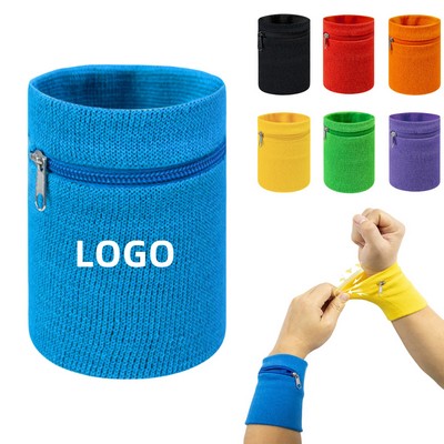 Wrist Wallet Wristband with Zipper