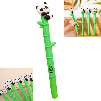 Silicone Panda Bamboo Ballpoint Pen