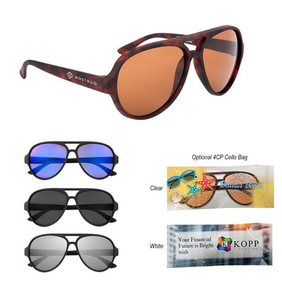 Rubberized Recycled Frame Aviator Sunglasses