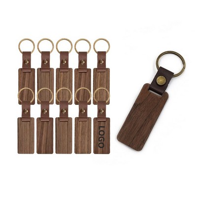 Custom Engraved Logo Walnut Keychain