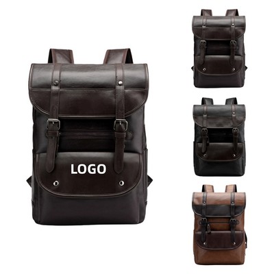 PU Leather Waterproof Business Backpack
