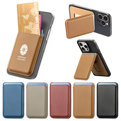 2" 1 Leather Mag Safe Wallet For Phone Card Holder