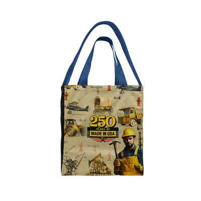 Double Shoulder Strap Full Bleed Canvas Gusset Tote Bag
