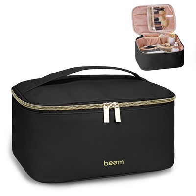 Portable PU Leather Travel Makeup Organizer Bag