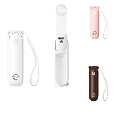 3-in-1 Portable Handheld Fan with Power Bank & Flashlight