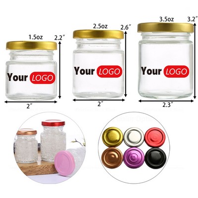 1.5/2.5/3.5oz Mini Clear Glass Storage Jars with Lids