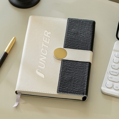 A5 Hardcover Notebook Premium Crocodile Grain Leatherette Journal with Magnetic Snap