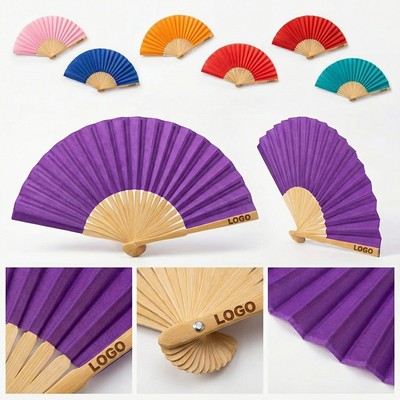 Large Folding Nylon Handheld Cooling Fan for Hot Weather