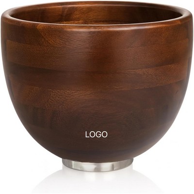 Premium Solid Acacia Wood Salad Bowl Large Handcrafted Mixing & Dough Basin Natural