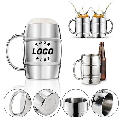 15 Oz 304 Stainless Steel Double Wall Beer Mug