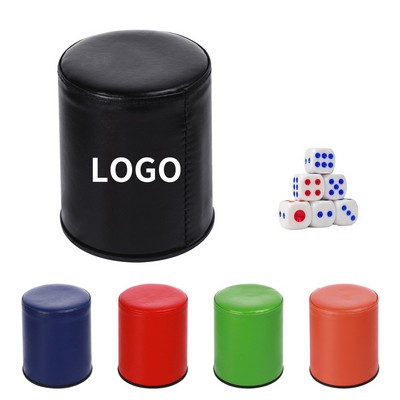 Pu Leather Dice Cup Set Comes With 6 Dice
