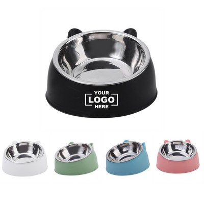Stainless Steel Beveled Pet Food Bowl