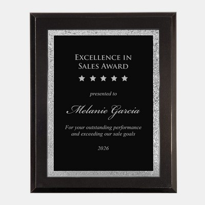 Black/Silver Victory Plate on High Gloss - Blackwood Plaque